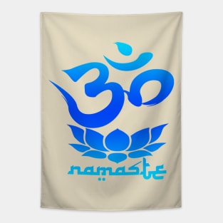 namaste blue Tapestry