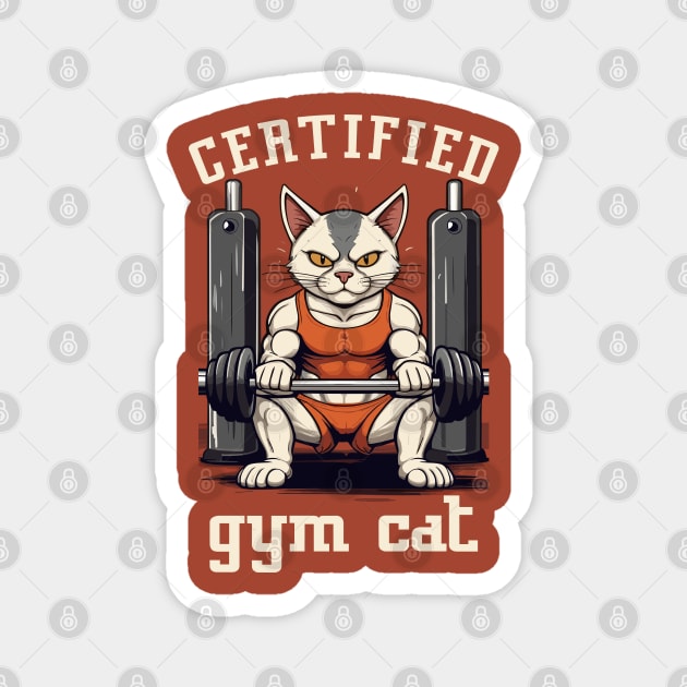 Certified Gym Cat Magnet by Blended Designs