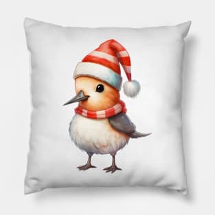 American Avocet in Santa Hat Pillow