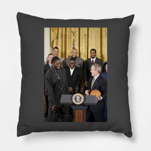 Detroit Pistons congratulated by George Bush Pillow by Soriagk