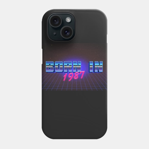 Born In 1987 ∆∆∆ VHS Retro Outrun Birthday Design Phone Case by DankFutura