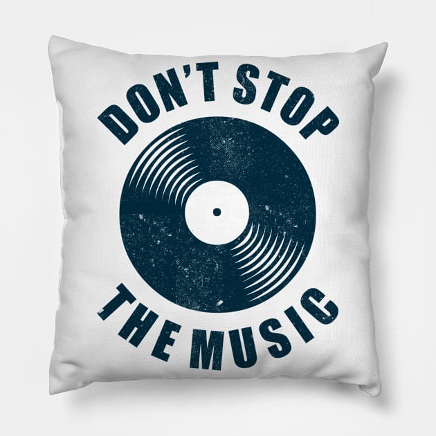 Vintage Vinyl Record DJ Saying Music Musician Pillow by Foxxy Merch