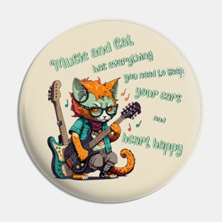 Music and Cat Pin