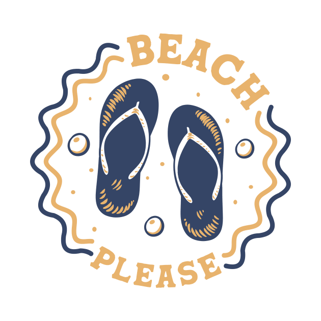 Beach Please // Fun Summer Flip Flop Badge by SLAG_Creative