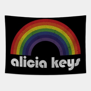 Alicia Keys / Vintage Rainbow Design // Fan Art Design Tapestry