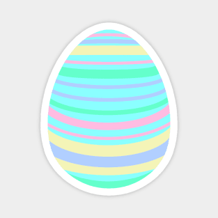 Easter egg blue with horizontal bowed lines Magnet