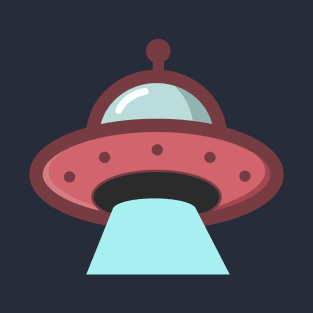 Cool Retro Red UFO T-Shirt