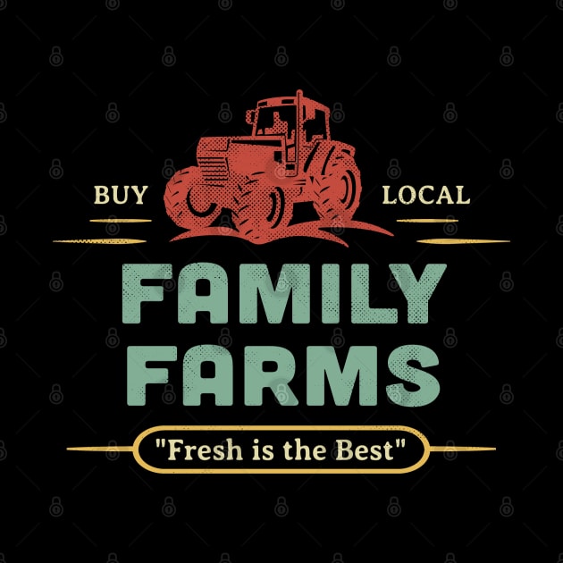 Small Family Farms Buy Local Outdoor Market Tractor Farmers Retro by Pine Hill Goods