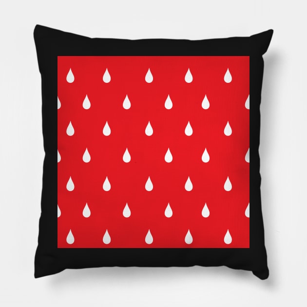 Raindrops in red and white Pillow by bigmoments