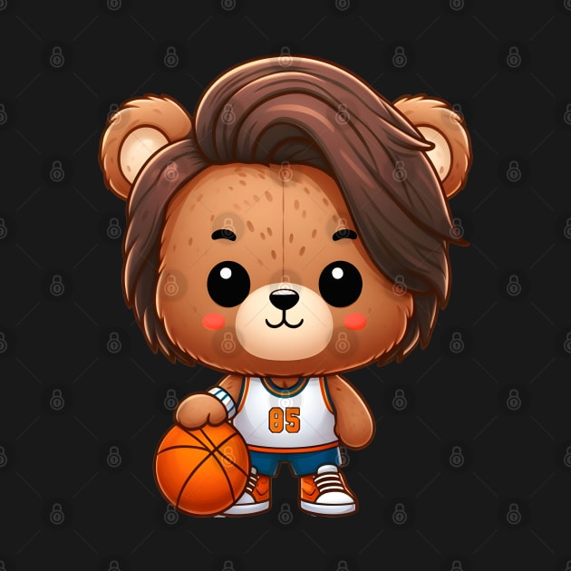 Cute Bear Who Loves Basketball Kawaii by Teddy Club