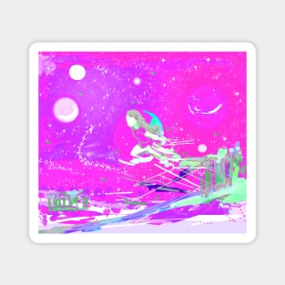 FUCHSIA FLYING, Planets,Stars,Night Magnet