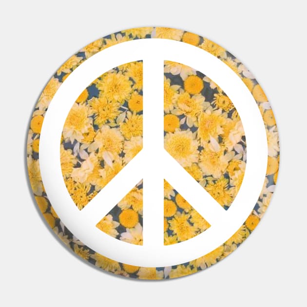 Sunflower Peace Sign Pin by aterkaderk