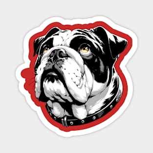 Stunning and Cool English Bulldog Monochrome and Gold Portrait for Father's Day Magnet