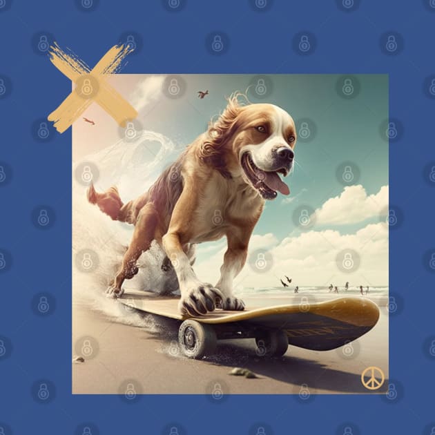 Skateboarding Pup by Stitch & Stride