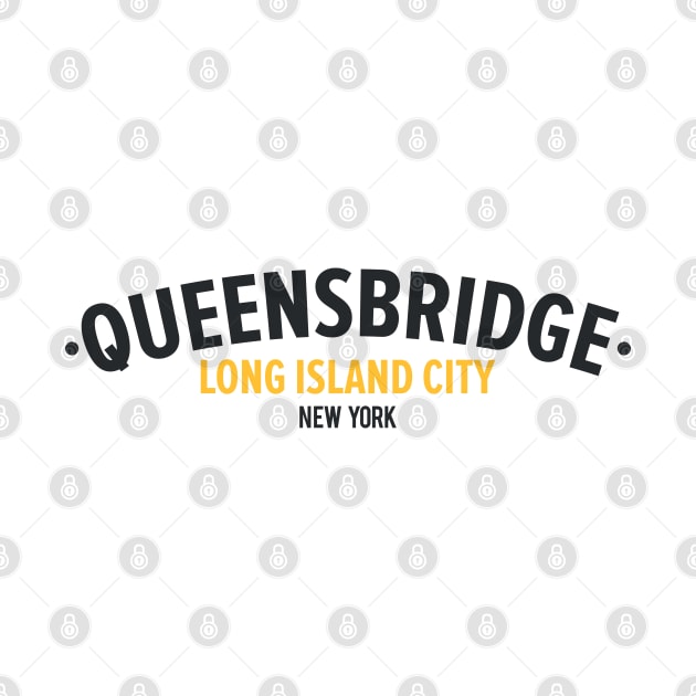 Sleek Queens Bridge Logo - Elevate Your Love for Long Island City by Boogosh