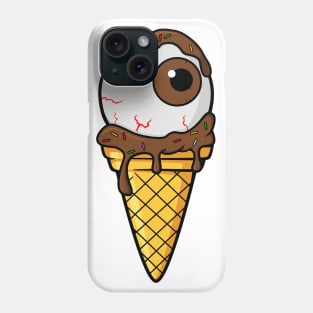 Spooky Monster Eye Chocolate Ice cream with toppings Phone Case