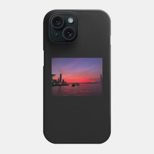 Hong Kong Harbor at sunset Phone Case