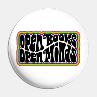 Open Books Open Minds Word Art Pin