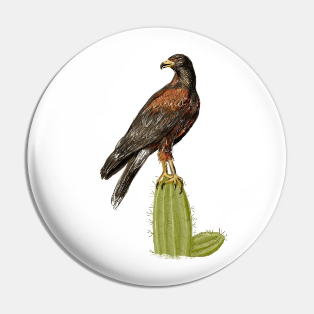 Harris Hawk Pin by LauraKatMax