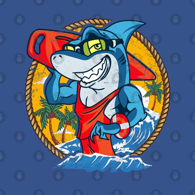 Shark Lifeguard Beach Lake Ocean Pool Party by E