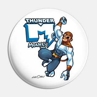 Thunder Monkey comic book style with logo. Pin