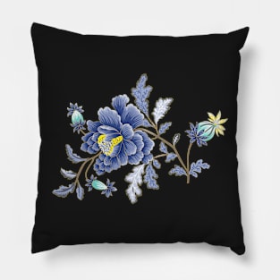 Blue Oriental Florals Pillow