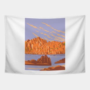 Watson Lake at Granite Dells in Prescott Arizona USA WPA Art Poster Tapestry