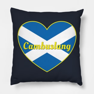 Cambuslang Scotland UK Scotland Flag Heart Pillow