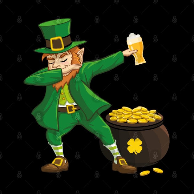Dabbing Leprechaun St. Patricks Day Beer by trendingoriginals