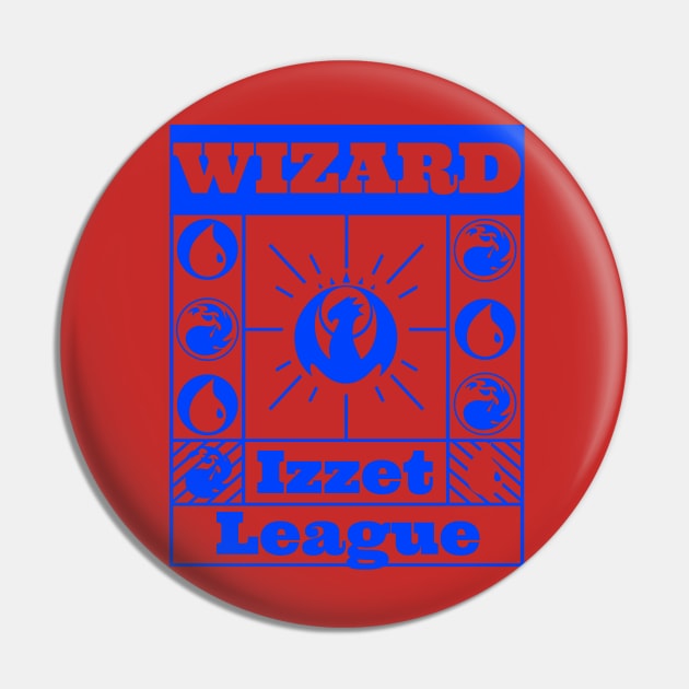 Izzet League | Wizard | MTG Guild Blue on Red Design Pin by ChristophZombie