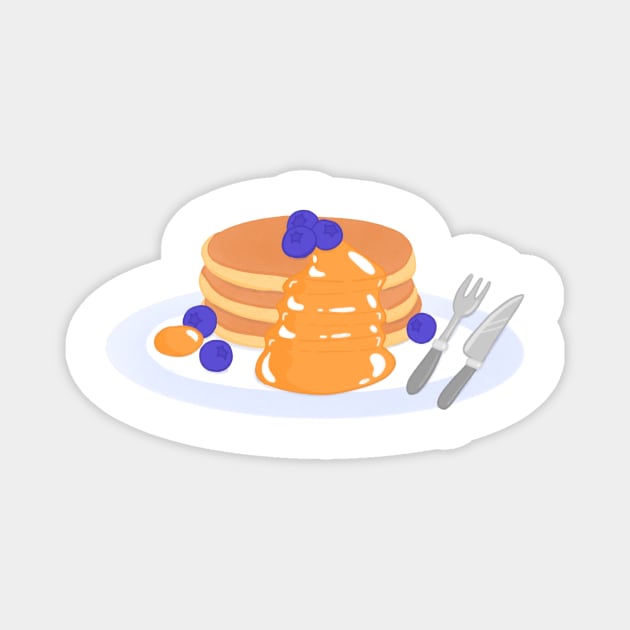 Pancakes with blueberries and syrup Magnet by IcyBubblegum