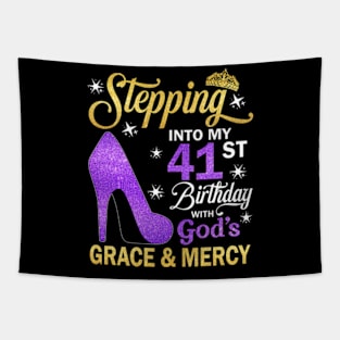 Stepping Into My 41st Birthday With God's Grace & Mercy Bday Tapestry