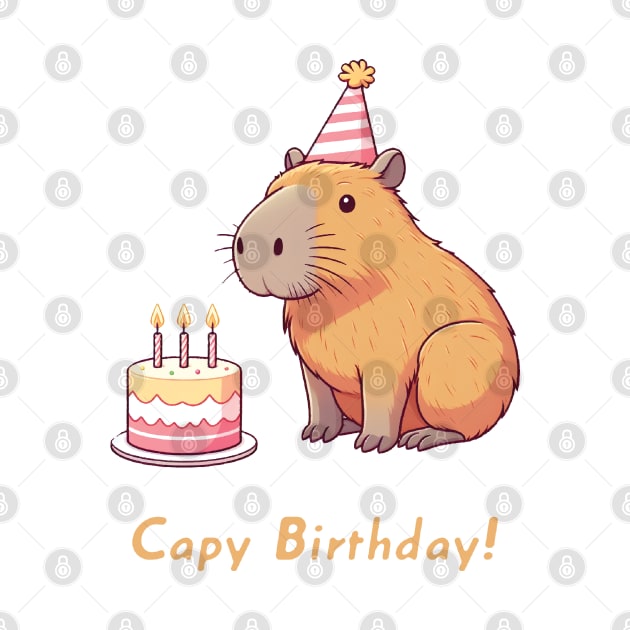 Cappy Capy Birthday Capybara by ThesePrints