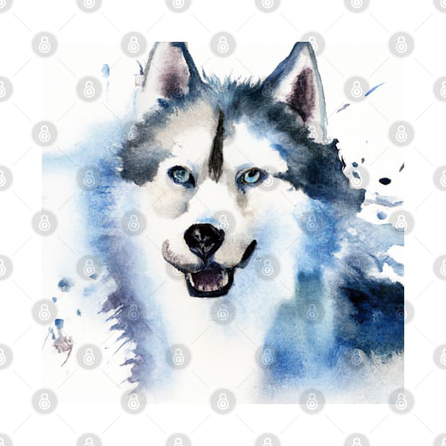 Siberian Husky Watercolor - Gift For Dog Lovers by Edd Paint Something