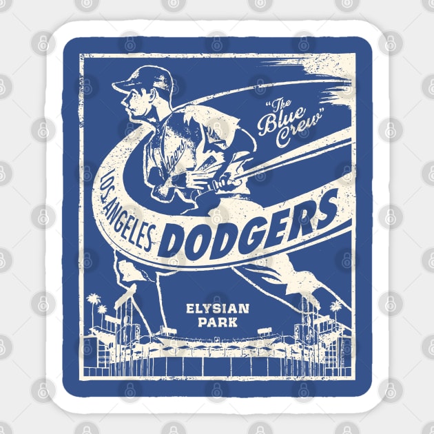 Vintage Dodger Batter by Buck Tee - Los Angeles Dodgers - Sticker