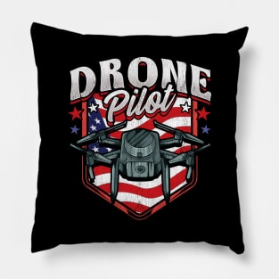 American Flag Drone Pilot Patriotic USA Pillow