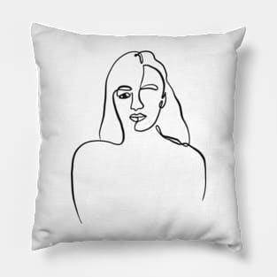 Abstract women body one line art Pillow