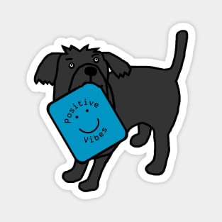 Cute Dog with Positive Vibes Smiley Face Magnet