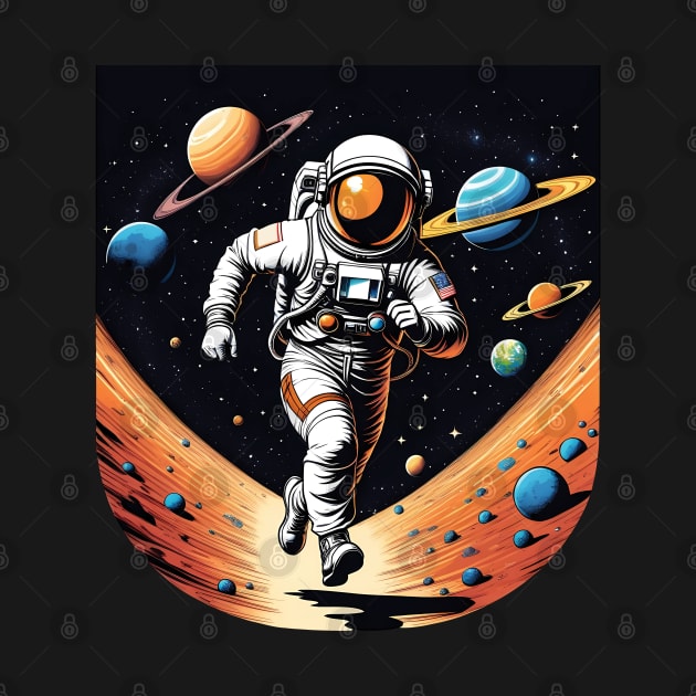 Astronaut Running in Space by ArtfulTat