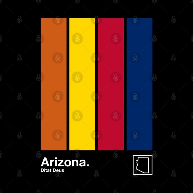 Arizona State Flag  // Original Minimalist Artwork Poster Design by DankFutura