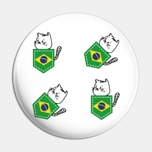 Patriotic Pocket Pussy - Cat Lover -  Brazilian Patriot Pin