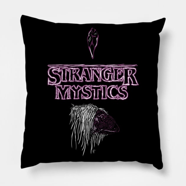 Stranger Mystics Pillow by Roningasadesign