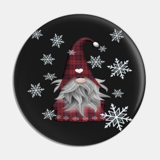 Gnome Cute Christmas Snowflake Cozy Buffalo Checks Gnomes WIntertime Snow Pin