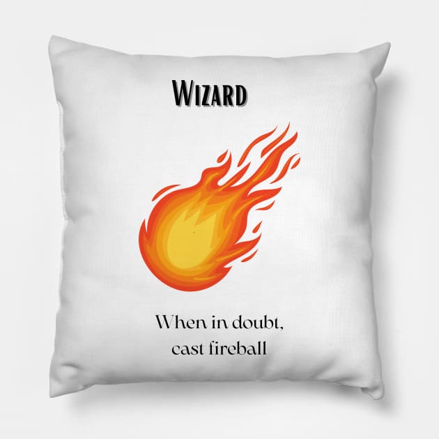 Wizard Fireball Pillow by T.Vanclief Designs