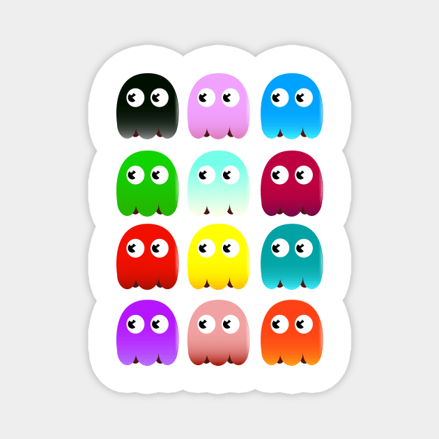 Multicoloured Aliens Magnet by nickemporium1