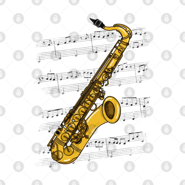 Saxophone Sax Player Saxophonist Jazz Musician (Colour) by doodlerob