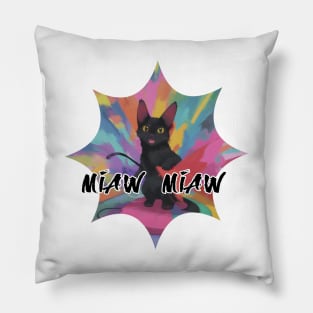 Cat Miaw: Playful and Cute Cat Design Pillow