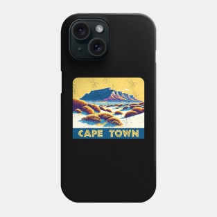 Vintage Cape Town Travel Poster Sticker | Howzit South Africa | Explore Table Mountain Phone Case