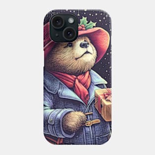 Charm and Cheer: Festive Paddington Bear Christmas Art Prints for a Whimsical Holiday Celebration! Phone Case