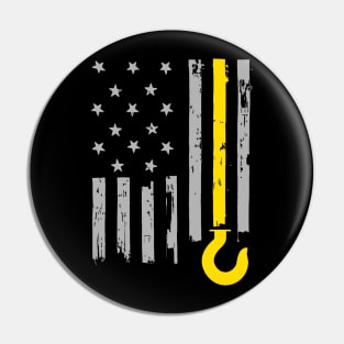 Tow Truck Driver Lives Matter Yellow Line American Flag Pin